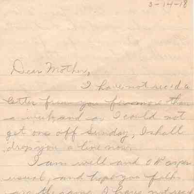 Mar 14, 1918 letter