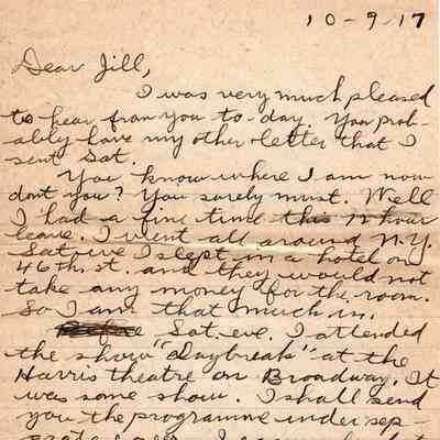 Oct 9, 1917 letter page #1