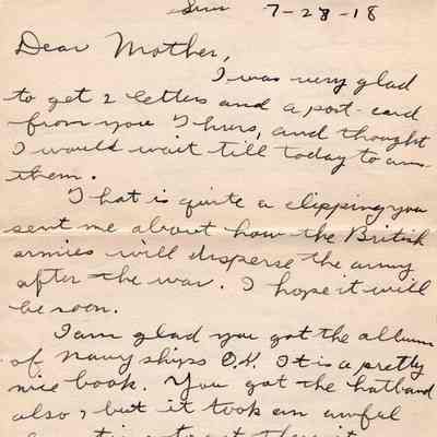 July 28, 1918 letter pg#1