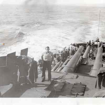 Man poses on turret 4