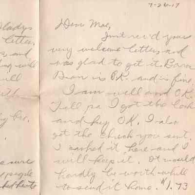July 26, 1917 letter #2