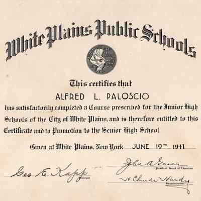 Paloscio's Public School certificate