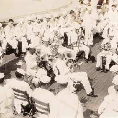 Texas "Boiler Makers" performing on deck