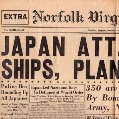 Dec 7, 1941 Norfolk Virginian-Pilot newspaper