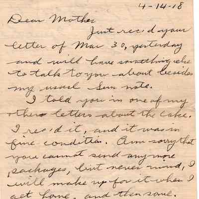 Apr 14, 1918 letter