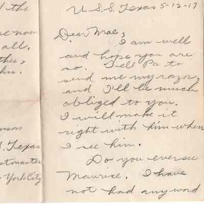 May 12, 1917 letter