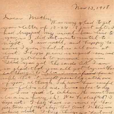 Nov 13, 1918 letter