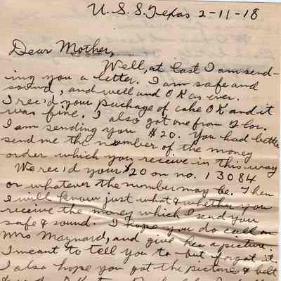 Feb 11, 1918 letter