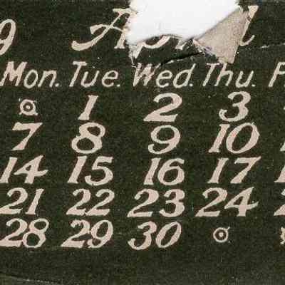 1919 April calendar strip