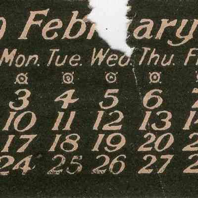 1919 February calendar strip