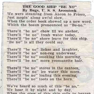 The Good Ship "Be No" by Bugs