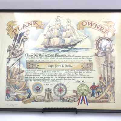 Plank Owner certificate