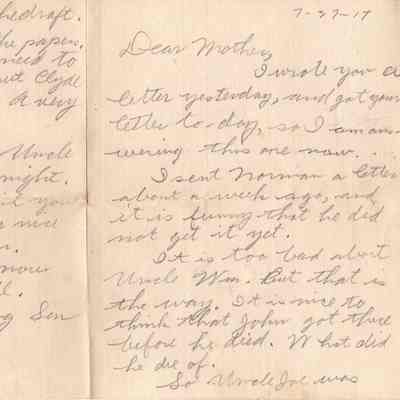July 27, 1917 letter