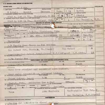Marine Corps Report of Separation