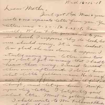 Oct 16, 1918 letter