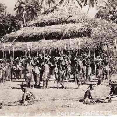 Native war camp