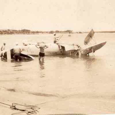 Wrecked plane in water