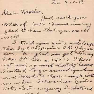 July 5, 1918 letter