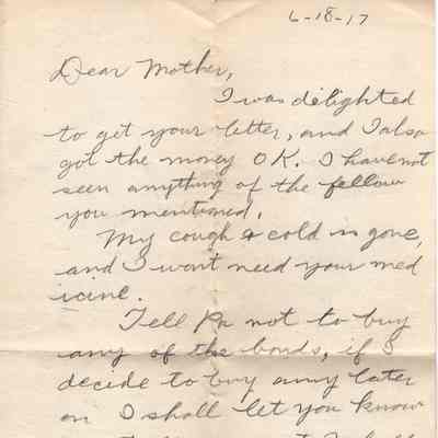 June 18, 1917 letter