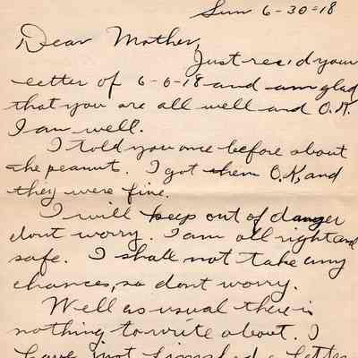June 30, 1918 letter