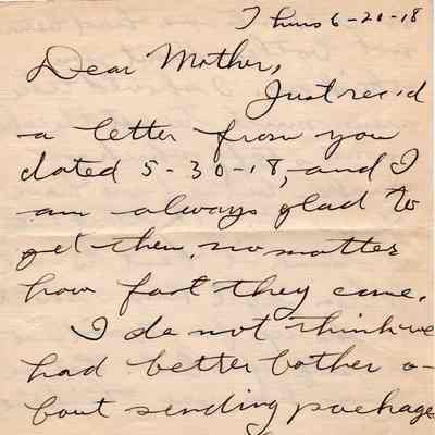 June 20, 1918 letter