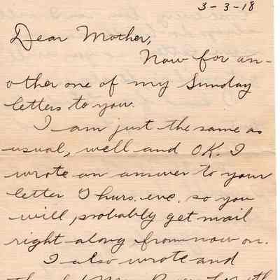 Mar 3, 1918 letter