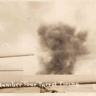 Number 4 turret firing