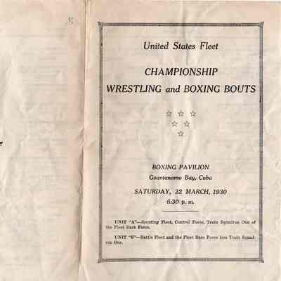 1930 Championship Wrestling and Boxing Bouts pamphlet