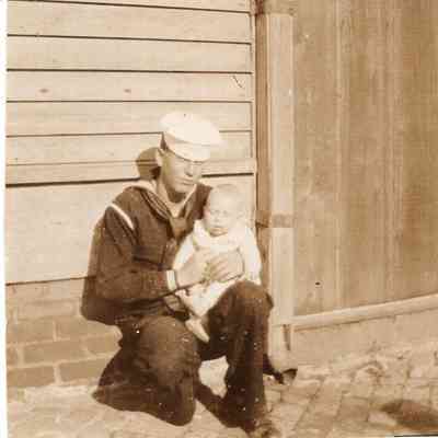 Sailor with infant