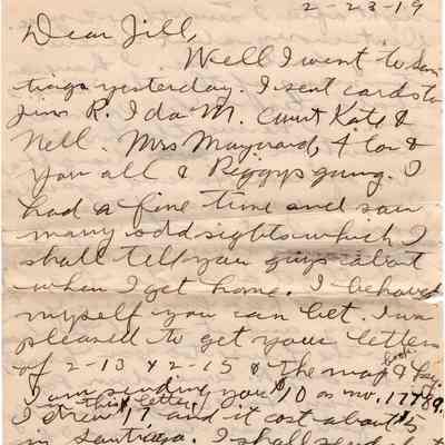 Feb 23, 1919 letter pg#1