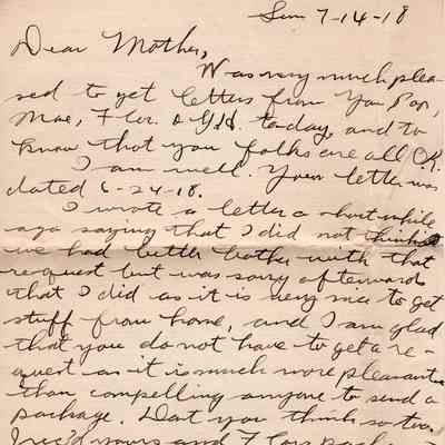 July 14, 1918 letter