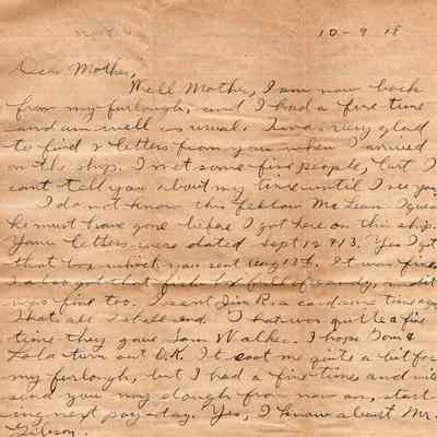 Oct 9, 1918 letter