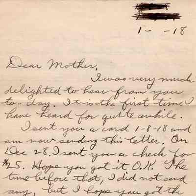 Jan 12, 1918 letter pg#1