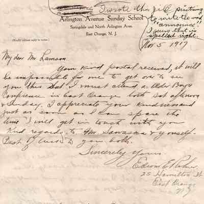 Nov 5, 1917 letter