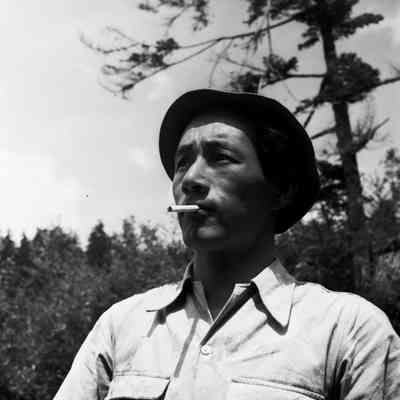 Japanese man smoking a cigarette