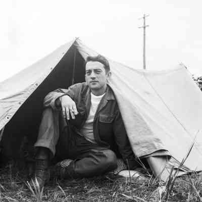 Portrait of a soldier in his pup tent