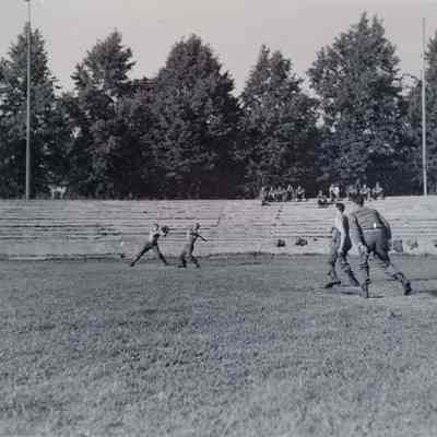 Soldiers playing baseball