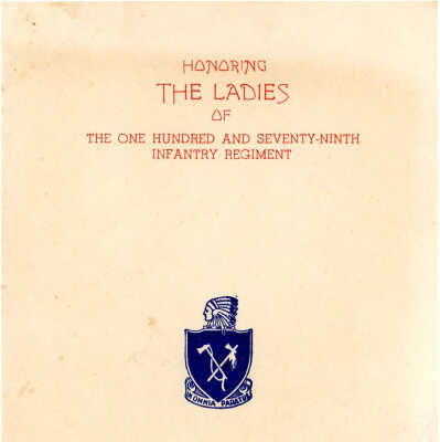 Officer's Wives Dinner Menu 179th Infantry
