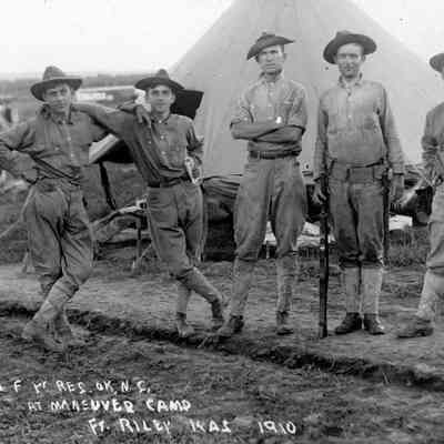 Group of soldiers at Fort Riley, Kansas Postcard