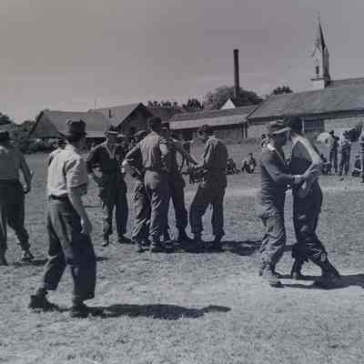 Soldiers playing baseball