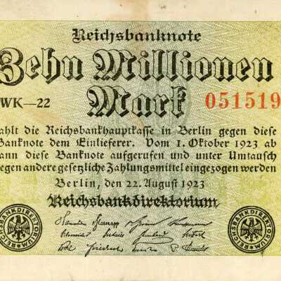German Reichsbanknote Ten Million Mark-1923