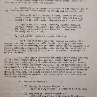 General Order #8 Changes No.1 Headquarters Oklahoma National Guard-1936