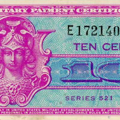 United States Military Payment Certificate Ten Cents-1954-1958