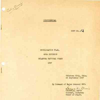 45th Division Mobilization Plan