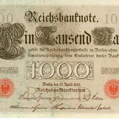 German Reichsbanknote One Thousand Mark Type 1910