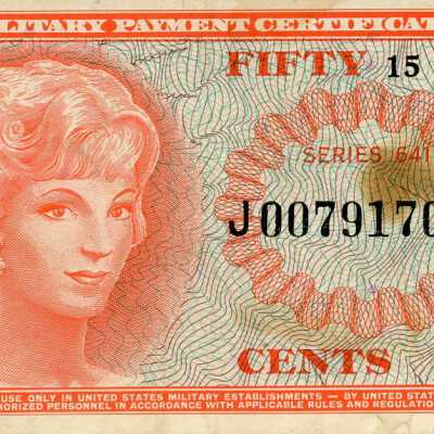 United States Military Payment Certificate Fifty Cents-1965-1968