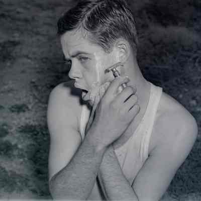 Soldier shaving