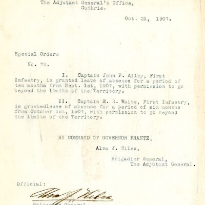 Special Order #78 Headquarters Oklahoma National Guard-1907