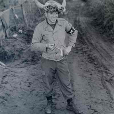 Soldier with a horn helmet
