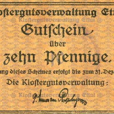 German Municipality of Ettal Ten Pfennig Notgeld-1917